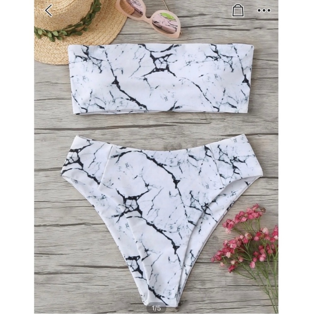 SHEIN Marble Bikini Swimsuit